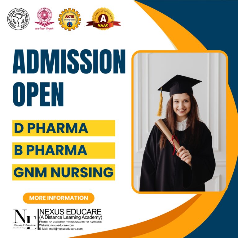 📢 ADMISSION OPEN – D Pharma | B Pharma | GNM Nursing